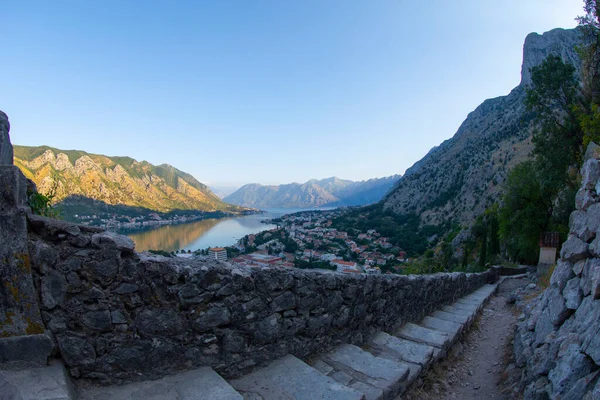 stock image Kotor, Montenegro. Bay of Kotor bay is one of the most beautiful places on Adriatic Sea, it boasts the preserved Venetian fortress, old tiny villages, medieval towns and scenic mountains.