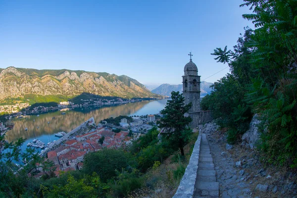 Котор Чорногорія Затока Котор Одним Найкрасивіших Місць Адріатичному Морі Вона — стокове фото