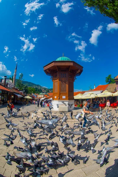 Sebilj Sebil Fountain Historic Old Bazaar Bascarsija Sarajevo — Stock Photo, Image