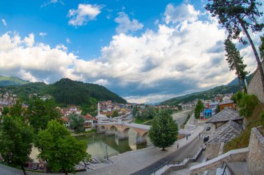 Konjiç Neretva Nehri üzerindeki Eski Köprü - Konjiç, Bosna-Hersek, Avrupa