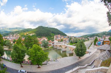 Konjiç Neretva Nehri üzerindeki Eski Köprü - Konjiç, Bosna-Hersek, Avrupa