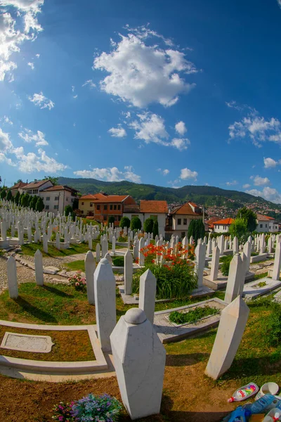Potocari Srebrenica Památník Hřbitov Pro Oběti Genocidy — Stock fotografie