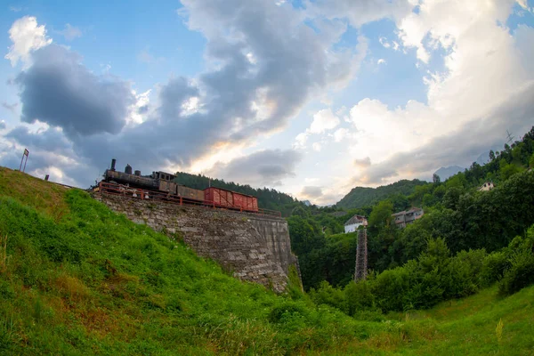 stock image Replica of a railway bridge destroyed during the Neretva battle in 1943, Jablanica, Bosnia and Herzegovina