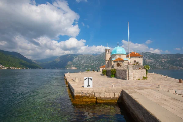 stock image Church of Our Lady of the Rocks and Island of Saint George, Bay of Kotor near Perast, Montenegro