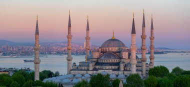 Mavi Camii (Sultanahmet Camii), Boğaziçi ve Anadolu Yakası manzarası, Istanbul, Türkiye