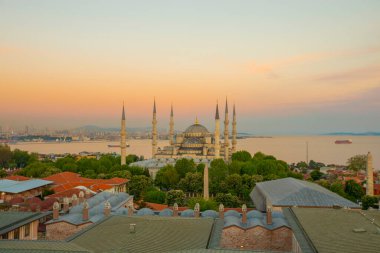 Mavi Camii (Sultanahmet Camii), Boğaziçi ve Anadolu Yakası manzarası, Istanbul, Türkiye