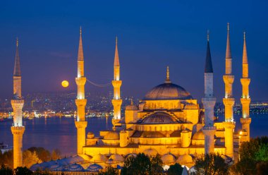 Mavi Camii (Sultanahmet Camii), Boğaziçi ve Anadolu Yakası manzarası, Istanbul, Türkiye