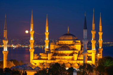 Mavi Camii (Sultanahmet Camii), Boğaziçi ve Anadolu Yakası manzarası, Istanbul, Türkiye