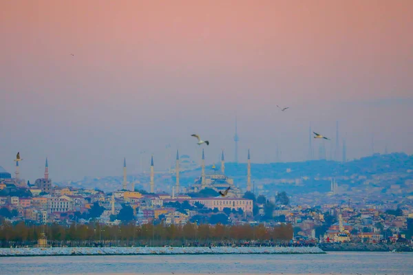 Camlica Moskén Hagia Sophia Moskén Och Sultanahmet Moskén Samma Ram — Stockfoto