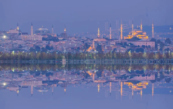Camlica Mecset Hagia Sophia Mecset Sultanahmet Mecset Ugyanabban Keretben Egy — Stock Fotó