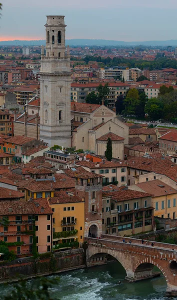 Bella Vista Aerea Tramonto Verona Veneto Italia — Foto Stock