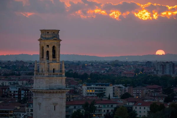 Вид Заход Солнца Воздуха Вероны Италия — стоковое фото