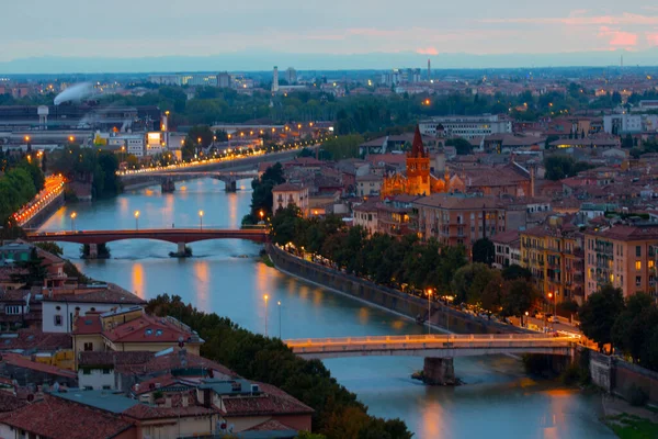Verona Veneto Bölgesinin Güzel Günbatımı Hava Manzarası Talya — Stok fotoğraf