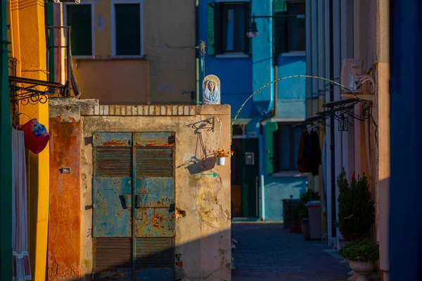 Insel Murano Venedig Italien Blick Auf Kanal Mit Boot Und — Stockfoto