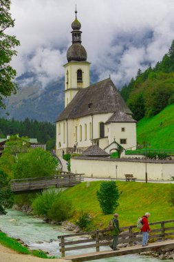 Berchtesgaden National Park, Germany. Parish Church of St. Sebastian in the village of Ramsau