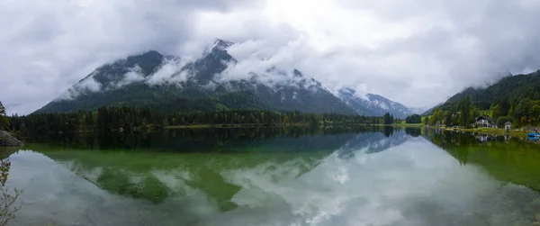 Jezero Hintersee Bavorských Alpách Ramsau Německu — Stock fotografie