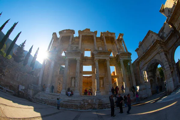 Библиотека Цельса Эфесе Турция Древний Эфес Содержит Самую Большую Коллекцию — стоковое фото
