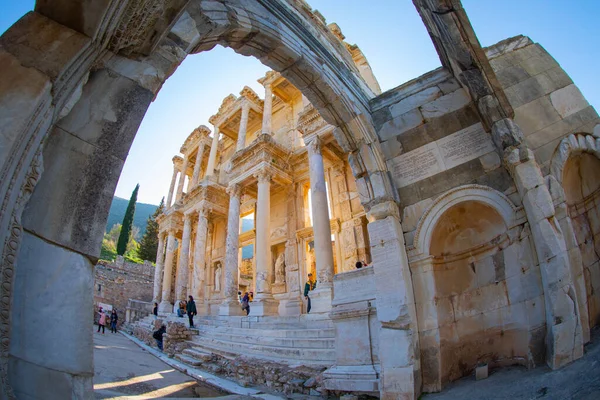 Biblioteca Celso Éfeso Turquia Éfeso Antigo Contém Maior Coleção Ruínas — Fotografia de Stock