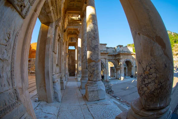 Бібліотека Цельса Ефесі Туреччина Стародавній Ефес Містить Найбільшу Колекцію Римських — стокове фото