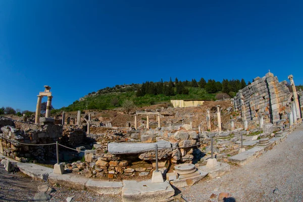 Éfeso Antiguo Teatro Paisaje Vista Antigua Ciudad Éfeso Turquía Efeso — Foto de Stock