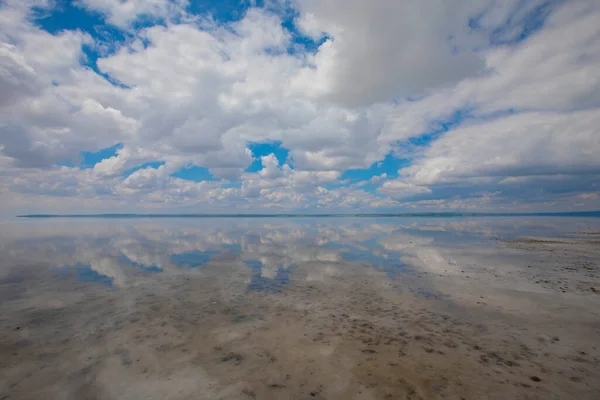 Kurutulmuş Alan Türkiye Nin Orta Anadolu Bulunan Tuz Gölü Panoraması — Stok fotoğraf