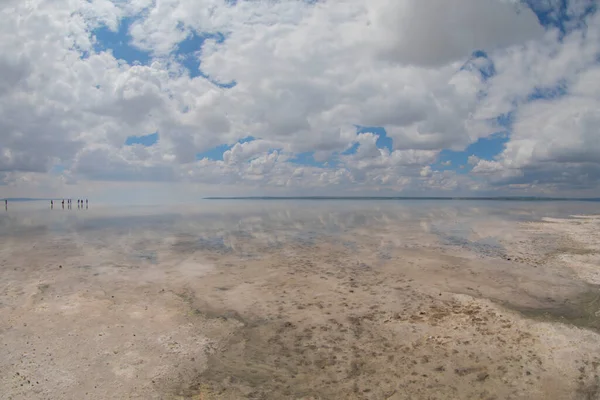 Kurutulmuş Alan Türkiye Nin Orta Anadolu Bulunan Tuz Gölü Panoraması — Stok fotoğraf