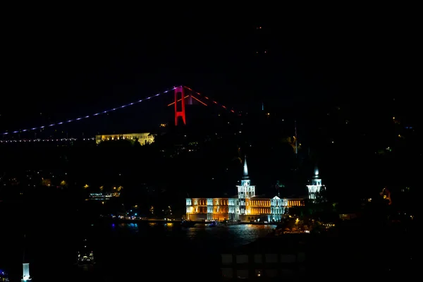 Vista Panorâmica Impressionante Bósforo Istambul Pôr Sol Ponte Bósforo Istambul — Fotografia de Stock