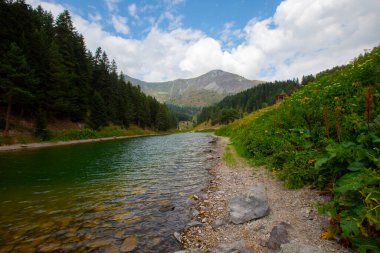 Türkiye 'nin Savsat ilçesinde Balık Gölü (Balikgol) manzarası