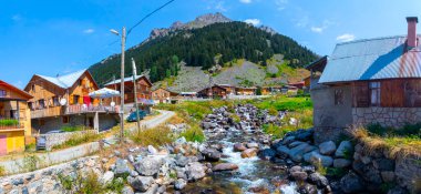 Rize 'deki Elevit Platosu. Bu plato, Rize 'nin Camlihemsin ilçesinde yer almaktadır. Kackar Dağları bölgesi. Rize, Türkiye.