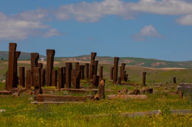 İlkbaharda Ahlat Seljuk Meydanı Tarihi Mezarlığı