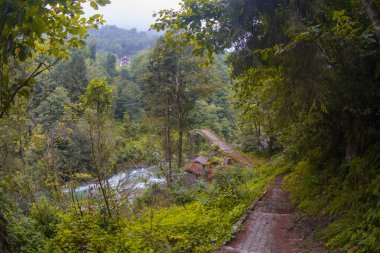 Gizli bir yere gizlenmiş güzel bir taş köprü..