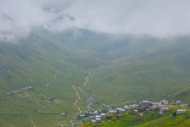 Rize 'nin Camlihemsin ilçesine bağlı Cicekli Platosu. Kackar Dağları bölgesi. Rize, Hindi. (Türkçe: Cicekli Yaylasi)