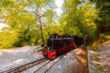 The old train station on Ano Lechonia, Volos, Greece .