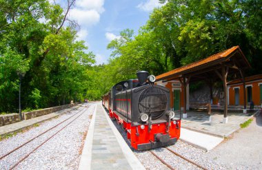 The old train station on Ano Lechonia, Volos, Greece .