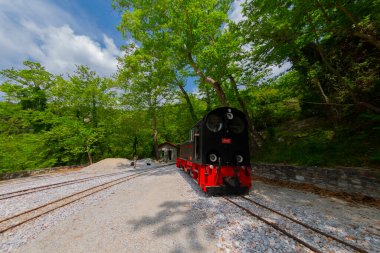 The old train station on Ano Lechonia, Volos, Greece .