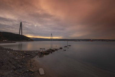 Yavuz Sultan Selim Köprüsü, İstanbul, Türkiye. 3. Boğaz Köprüsü ve Kuzey Marmara Otoyolu.