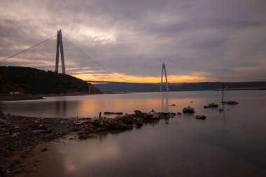 Yavuz Sultan Selim Köprüsü, İstanbul, Türkiye. 3. Boğaz Köprüsü ve Kuzey Marmara Otoyolu.