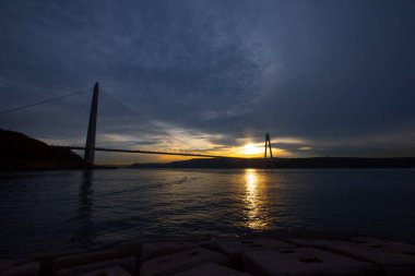 Yavuz Sultan Selim Köprüsü, İstanbul, Türkiye. 3. Boğaz Köprüsü ve Kuzey Marmara Otoyolu.