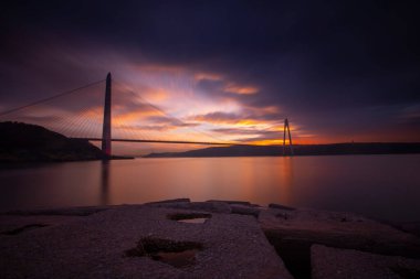 Yavuz Sultan Selim Köprüsü, İstanbul, Türkiye. 3. Boğaz Köprüsü ve Kuzey Marmara Otoyolu.