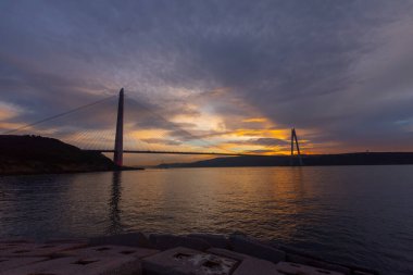 Yavuz Sultan Selim Köprüsü, İstanbul, Türkiye. 3. Boğaz Köprüsü ve Kuzey Marmara Otoyolu.