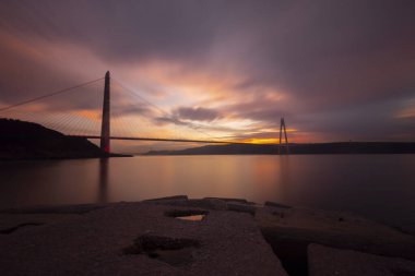 Yavuz Sultan Selim Köprüsü, İstanbul, Türkiye. 3. Boğaz Köprüsü ve Kuzey Marmara Otoyolu.