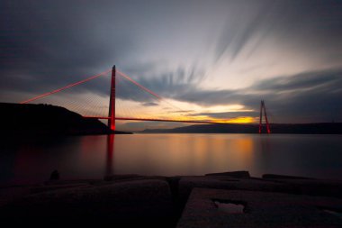 Yavuz Sultan Selim Köprüsü, İstanbul, Türkiye. 3. Boğaz Köprüsü ve Kuzey Marmara Otoyolu.