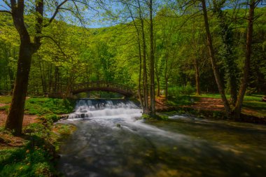 A bridge over the river in Vrelo Bosne park in Bosnia Herzegovina