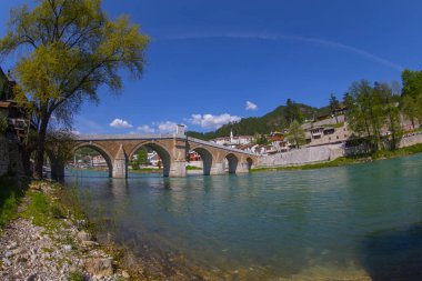 The Mehmed Pasha Sokolovic Bridge is a historic bridge in Visegrad, over the Drina River in eastern Bosnia and Herzegovina. The bridge is a UNESCO World Heritage Site.