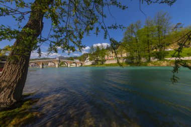 The Mehmed Pasha Sokolovic Bridge is a historic bridge in Visegrad, over the Drina River in eastern Bosnia and Herzegovina. The bridge is a UNESCO World Heritage Site.