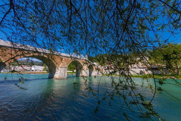 The Mehmed Pasha Sokolovic Bridge is a historic bridge in Visegrad, over the Drina River in eastern Bosnia and Herzegovina. The bridge is a UNESCO World Heritage Site.