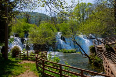 Martin Brod 'un Şelaleleri Una Ulusal Parkı, Bosna-Hersek' te
