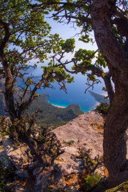 Noon hours on the lush, rugged mountainous coastline near Fethiye and Butterfly Valley, (yediburunlar bay) Turkey