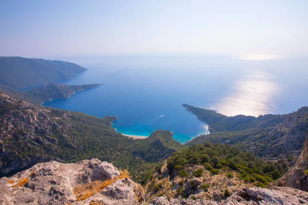 Noon hours on the lush, rugged mountainous coastline near Fethiye and Butterfly Valley, (yediburunlar bay) Turkey