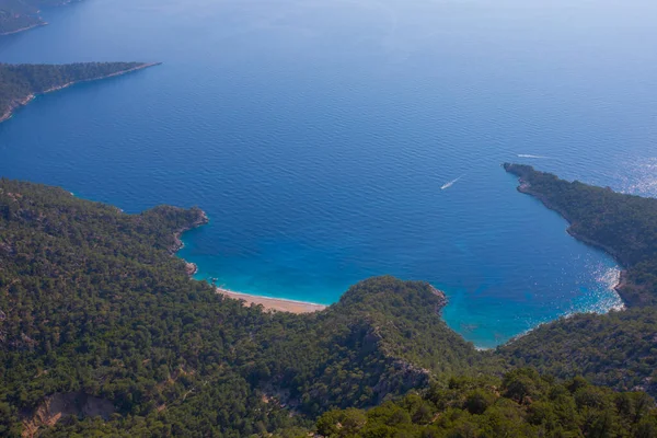 Noon hours on the lush, rugged mountainous coastline near Fethiye and Butterfly Valley, (yediburunlar bay) Turkey